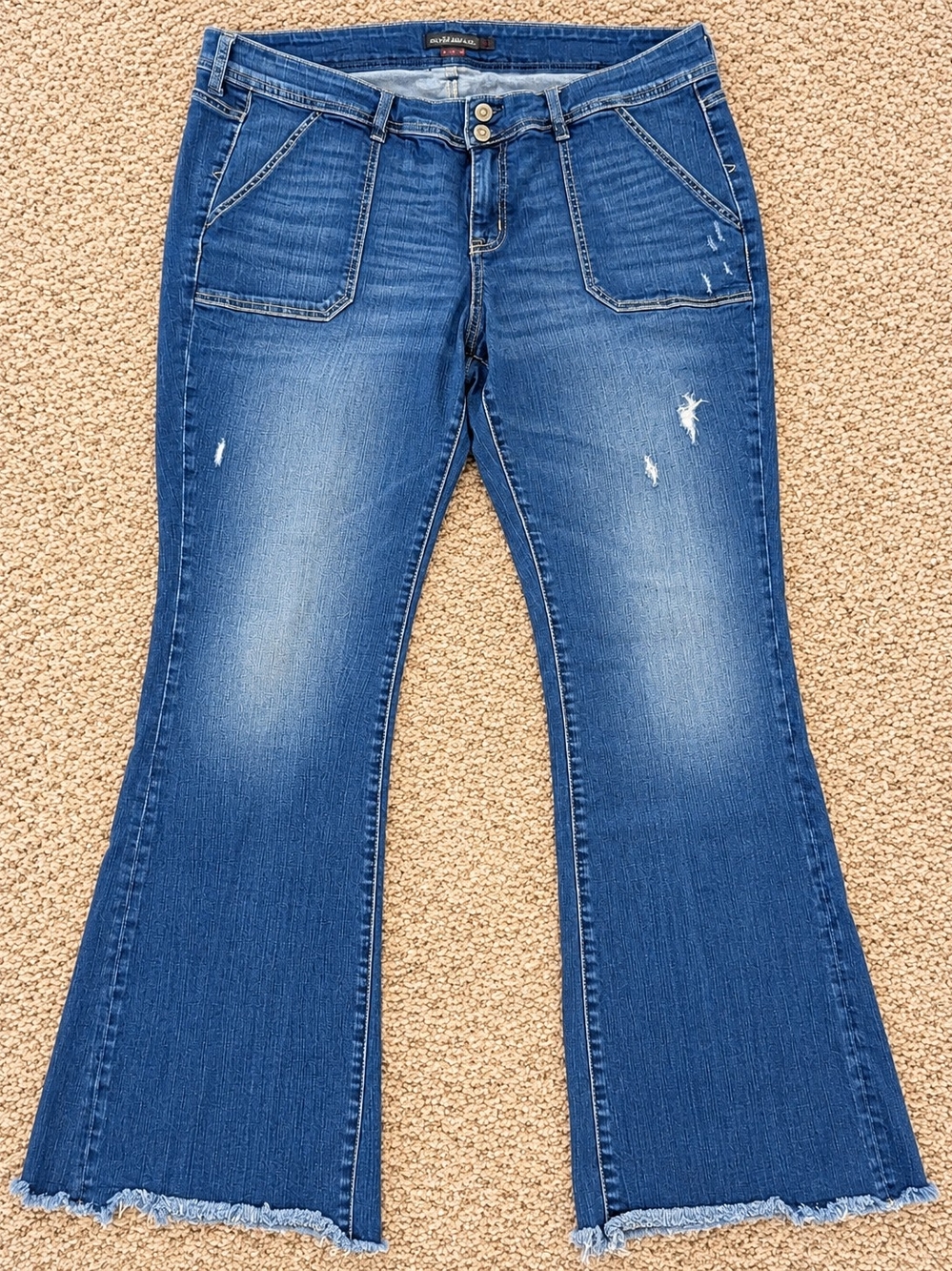 Torrid- Women’s Blue Distressed Flare Jeans